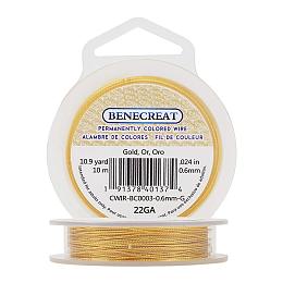 BENECREAT 22 Gauge Twist Gold Wire Tarnish Resistant Jewelry Making Wire, 33-Feet/11-Yard in Total