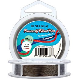 BENECREAT 34-Gauge 218 Yards Tarnish Resistant Antique Bronze Thin Copper Wire for Jewelry Beading Craft