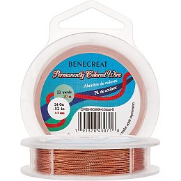 BENECREAT 24 Gauge/0.5mm Tarnish Resistant Twist Copper Wire 65.5 Feet/20m 3 Strands Jewelry Beading Wire for Jewelry Craft Making, Red Copper