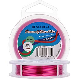 BENECREAT 20 Gauge 10m/11yard Craft Wire Jewelry Wire Copper Beading Wire for Jewelry Making Supplies and Crafting, Red