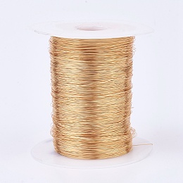 Honeyhandy Eco-Friendly Copper Wire, Copper Beading Wire for Jewelry Making, Long-Lasting Plated, Real 18K Gold Plated, 26 Gauge, 0.4mm, about 1706.03 Feet(520m)/500g