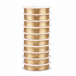 Honeyhandy Copper Jewelry Wire, Long-Lasting Plated, Light Gold, 28 Gauge, 0.3mm, about 51.18 Feet(15.6m)/roll