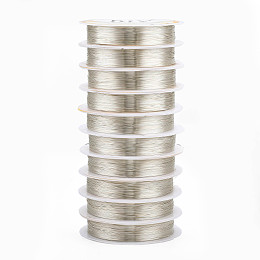 Honeyhandy Copper Jewelry Wire, Long-Lasting Plated, Silver, 28 Gauge, 0.3mm, about 51.18 Feet(15.6m)/roll