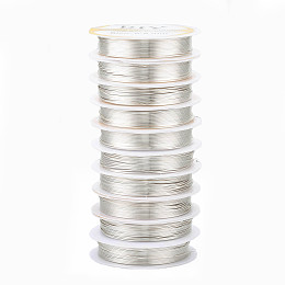 Honeyhandy Copper Jewelry Wire, Long-Lasting Plated, Silver Color Plated, 20 Gauge, 0.8mm, about 9.84 Feet(3m)/roll