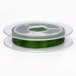 Honeyhandy Round Copper Jewelry Wire, Green, 0.3mm, about 32.8 Feet(10m)/roll, 10 rolls/group