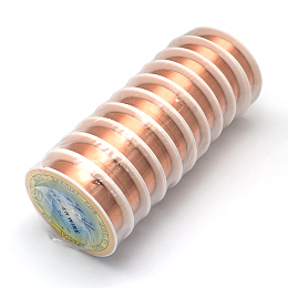 Honeyhandy Copper Jewelry Wire, Chocolate, 0.3mm, about 65.61 Feet(20m)/roll, 10 rolls/group