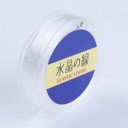 Honeyhandy Japanese Round Elastic Crystal String, Elastic Beading Thread, for Stretch Bracelet Making, White, 0.5mm, 100yards/roll, 300 feet/roll