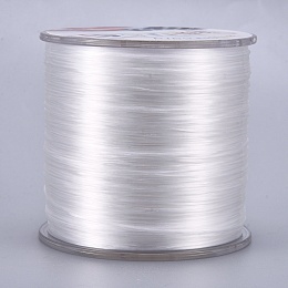 Flat Elastic Crystal String, Elastic Beading Thread, for Stretch Bracelet  Making, White, 0.8mm, about 65.61 yards(60m)/roll