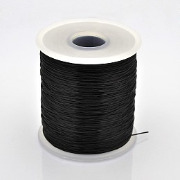 Honeyhandy Flat Elastic Crystal String, Elastic Beading Thread, for Stretch Bracelet Making, Black, 0.5mm, about 546.8 yards(500m)/roll