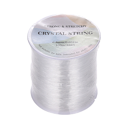 Honeyhandy Elastic Crystal String, Elastic Beading Thread, for Stretch Bracelet Making, Clear, 0.8mm, about 109.36 yards(100m)/roll