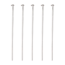 Honeyhandy Iron Flat Head Pins, Cadmium Free & Nickel Free & Lead Free, Platinum, 40x0.75~0.8mm, 20 Gauge, about 3000pcs/500g, Head: 2mm