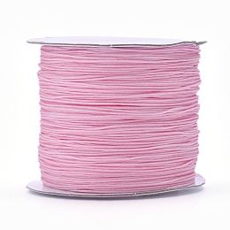 Honeyhandy Nylon Thread, Nylon Jewelry Cord for Custom Woven Jewelry Making, Pink, 0.6mm, about 142.16 yards(130m)/roll