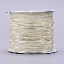 Honeyhandy Nylon Thread, Nylon Jewelry Cord for Custom Woven Jewelry Making, Lemon Chiffon, 0.6mm, about 142.16 yards(130m)/roll