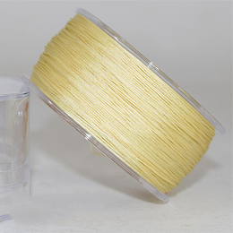 Honeyhandy Nylon Thread Cord, For Jewelry Making, Light Goldenrod Yellow, 0.4mm, about 196.85 yards(180m)/roll