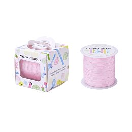 Honeyhandy Nylon Thread, Pearl Pink, 0.5mm, about 147.64yards/roll(135m/roll)