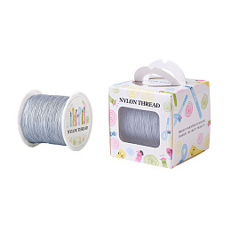 Honeyhandy Nylon Thread, Light Grey, 0.5mm, about 147.64yards/roll(135m/roll)