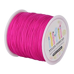 ARRICRAFT 1 Roll(about 90m, 100 Yards) 0.8mm Nylon Beading String Knotting Cord, Chinese Knotting Cord Nylon Shamballa Macrame Thread Beading Cord (Camellia)