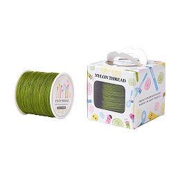 ARRICRAFT 1 Roll(about 90m, 100 Yards) 0.8mm Nylon Beading String Knotting Cord, Chinese Knotting Cord Nylon Shamballa Macramé Thread Beading Cord (Olive)