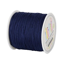 ARRICRAFT 1 Roll(about 90m, 100 Yards) 0.8mm Nylon Beading String Knotting Cord, Chinese Knotting Cord Nylon Shamballa Macrame Thread Beading Cord (PrussianBlue)