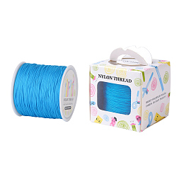 Honeyhandy Nylon Thread, Deep Sky Blue, 0.8mm, about 98.43yards/roll(90m/roll)