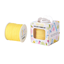 Nylon Thread, Champagne Yellow, 0.8mm; about 98.43yards/roll(90m/roll)