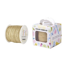 Honeyhandy Nylon Thread, Dark Khaki, 0.8mm, about 98.43yards/roll(90m/roll)