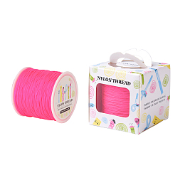 Honeyhandy Nylon Thread, Deep Pink, 0.8mm, about 98.43yards/roll(90m/roll)