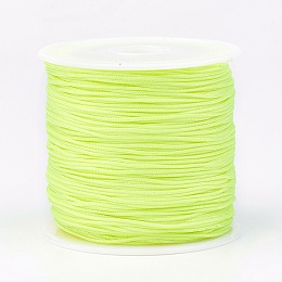 Honeyhandy Nylon Thread, Nylon Jewelry Cord for Custom Woven Jewelry Making, Green Yellow, 0.8mm, about 49.21 yards(45m)/roll