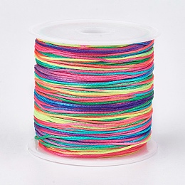 Honeyhandy Nylon Thread, Nylon Jewelry Cord for Custom Woven Jewelry Making, Colorful, 0.8mm, about 49.21 yards(45m)/roll