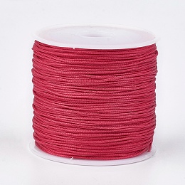 Honeyhandy Nylon Thread, Nylon Jewelry Cord for Custom Woven Jewelry Making, Crimson, 0.8mm, about 49.21 yards(45m)/roll