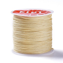 Honeyhandy Nylon Thread, Nylon Jewelry Cord for Custom Woven Jewelry Making, Creamy White, 0.8mm, about 49.21 yards(45m)/roll