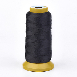 Honeyhandy Polyester Thread, for Custom Woven Jewelry Making, Black, 0.25mm, about 700m/roll