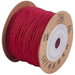 Pandahall Elite About 100m/roll 0.8mm Nylon Thread Cord Chinese Knotting Cord Medium Violet Red Thread Beading Thread Bead Cord for DIY Jewelry Bracelets Craft Making