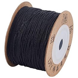 Pandahall Elite About 100m/roll 0.8mm Black Nylon Thread Bracelet Cord Beading Thread Thread Nylon Braided Thread for Beading Jewellery Bracelets Making