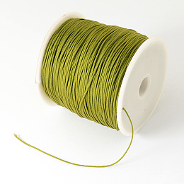 Honeyhandy Braided Nylon Thread, Chinese Knotting Cord Beading Cord for Beading Jewelry Making, Olive, 0.5mm, about 150yards/roll