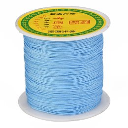 Honeyhandy Braided Nylon Thread, Chinese Knotting Cord Beading Cord for Beading Jewelry Making, Light Sky Blue, 0.5mm, about 150yards/roll