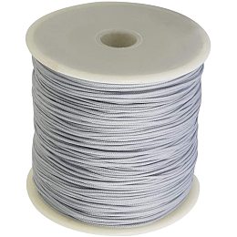 JEWELEADER 1 Roll About 150 Yards Braided Nylon Jewelry Thread Cord 0.5mm Chinese Knotting Beading Cord for DIY Jewellery Making Macrame Kumihimo Shamballa Bracelet - Light Grey