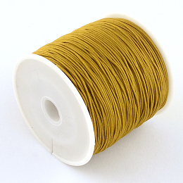 Honeyhandy Braided Nylon Thread, Chinese Knotting Cord Beading Cord for Beading Jewelry Making, Goldenrod, 0.5mm, about 150yards/roll