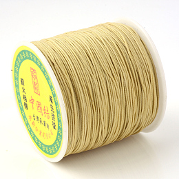 Honeyhandy Braided Nylon Thread, Chinese Knotting Cord Beading Cord for Beading Jewelry Making, Dark Khaki, 0.5mm, about 150yards/roll