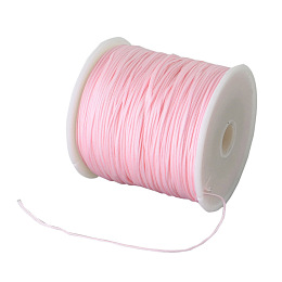 Honeyhandy Braided Nylon Thread, Chinese Knotting Cord Beading Cord for Beading Jewelry Making, Pink, 0.8mm, about 100yards/roll