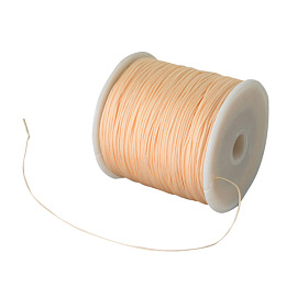 Honeyhandy Braided Nylon Thread, Chinese Knotting Cord Beading Cord for Beading Jewelry Making, Bisque, 0.8mm, about 100yards/roll