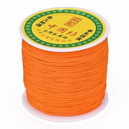 Honeyhandy Braided Nylon Thread, Chinese Knotting Cord Beading Cord for Beading Jewelry Making, Dark Orange, 0.8mm, about 100yards/roll