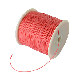 Honeyhandy Braided Nylon Thread, Chinese Knotting Cord Beading Cord for Beading Jewelry Making, Tomato, 0.8mm, about 100yards/roll