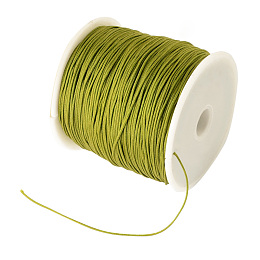 Honeyhandy Braided Nylon Thread, Chinese Knotting Cord Beading Cord for Beading Jewelry Making, Olive, 0.8mm, about 100yards/roll