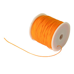 Honeyhandy Braided Nylon Thread, Chinese Knotting Cord Beading Cord for Beading Jewelry Making, Dark Orange, 0.8mm, about 100yards/roll