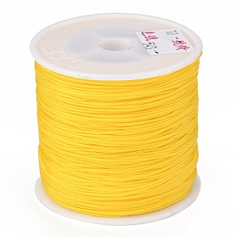 Honeyhandy Braided Nylon Thread, Chinese Knotting Cord Beading Cord for Beading Jewelry Making, Gold, 0.8mm, about 100yards/roll