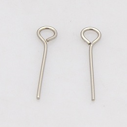 Honeyhandy 201 Stainless Steel Eye Pin, Stainless Steel Color, 30mm, Hole: 2mm, Pin: 0.6mm