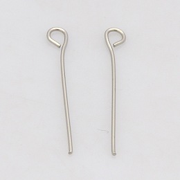 Honeyhandy 201 Stainless Steel Eye Pin, Stainless Steel Color, 40mm, Hole: 2mm, Pin: 0.6mm