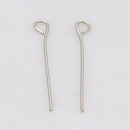 Honeyhandy 201 Stainless Steel Eye Pin, Stainless Steel Color, 50mm, Hole: 2mm, Pin: 0.6mm