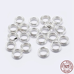 Honeyhandy 925 Sterling Silver Split Jump Rings, Double Loop Jump Rings, Round Rings, Silver, 7x1mm, Inner Diameter: 5.5mm